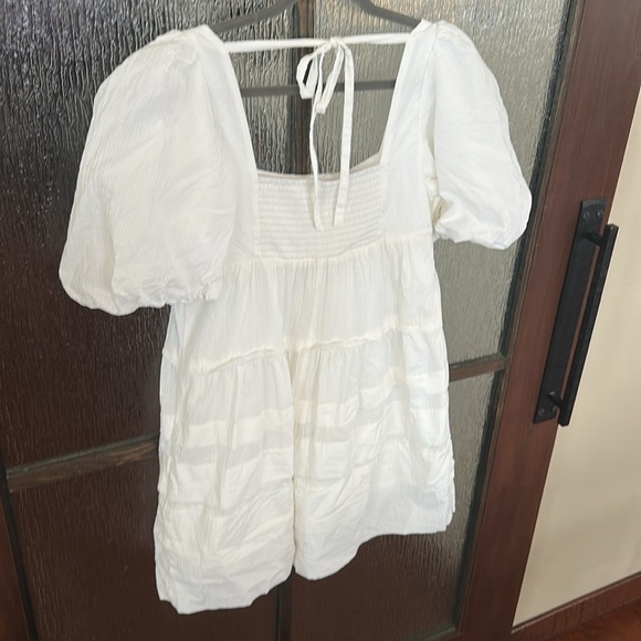 Anthropologie Square-Neck Puff-Sleeve Tiered Dress size Medium. - Picture 12 of 12